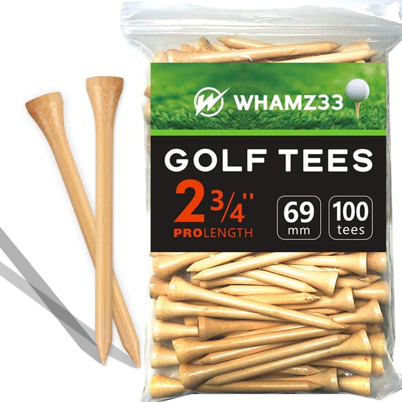 WHAMZ33 W Professional Wooden Golf Tees 2 3/4 inch Tee Pack of 100 Golf Tee - Image 1